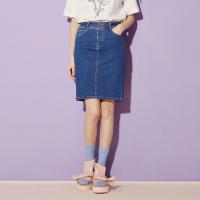 美特斯邦威官方旗舰店中裙女士夏装新款基本款牛仔裙百搭包臀裙