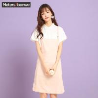 美特斯邦威背带裙女夏装休闲棉麻背带裙233437