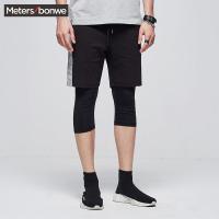 美特斯邦威休闲裤男夏装宽松运动五分裤249410