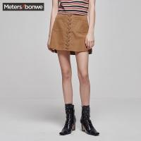 美特斯邦威半身裙女士夏装绑带梭织半裙258431