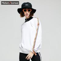 美特斯邦威卫衣女士秋装潮流织带宽松长袖套头衫720790