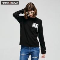 美特斯邦威套头卫衣女秋季韩版宽松破洞bf风chic上衣潮720679