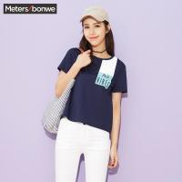 美特斯邦威短袖T恤女夏装数码图案上装226640