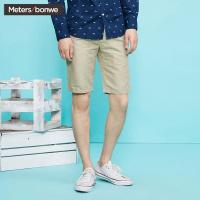 美特斯邦威短裤男夏装韩版纯色裤亚麻五分裤焉栩嘉同款602674