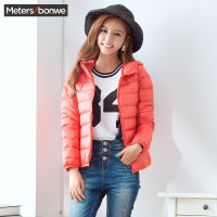 【反季特价】美特斯邦威羽绒服女装秋冬季时尚轻薄短款纯色修身保暖外套韩版