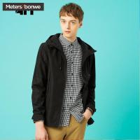 美特斯邦威旗下4M夹克男士2018春季新款短款轻薄连帽外套户外运动610251