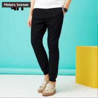美特斯邦威旗下4M牛仔裤男2018春季新品时尚舒适束脚牛仔慢跑裤611109