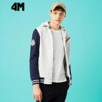 美特斯邦威旗下4M开衫卫衣男2018春季新品时尚连帽外套青年潮