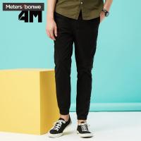 美特斯邦威旗下4M休闲裤男2018春季新款潮流字母图案印花针织裤611094
