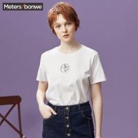 ASELF/若己短袖T恤女士2018秋装新款女针织印花短袖恤726560