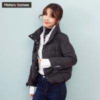 美特斯邦威轻羽绒服女短款冬装绑带保暖面包服潮商场款738655