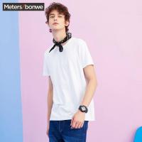 美特斯邦威短袖t恤男2018春季新款休闲纯白百搭圆领短袖衫商场款706278