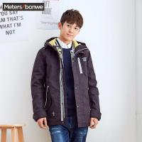 美特斯邦威外套男冬装撞色连帽夹克户外运动风青年茄克百搭学生