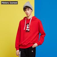 美特斯邦威男女同款2018春装新款迪士尼米奇印花连帽卫衣商场款720138