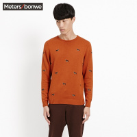 Meters Bonwe/美特斯邦威男装小动物绣花毛衣针织衫【特价款】