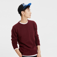 Meters Bonwe/美特斯邦威圆领毛衫纯色线衫套头毛衣【特价款】