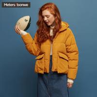 美特斯邦威羽绒服女简约气质学生短外套休闲潮面服2018冬装新款