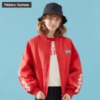 美特斯邦威棉服女2019春季新款时尚潮流女休闲个性女梭织夹克外套