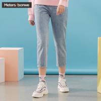 美特斯邦威牛仔裤女宽松ins休闲长裤韩版复古男友裤2019春装新款