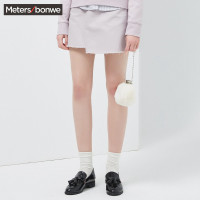 美特使邦威半身裙女百搭不规则毛边短裙小个子A字裙2019春装新款