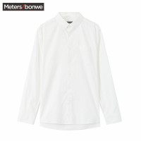 美特斯邦威衬衫男2019新款春季休闲潮流舒适棉天丝长袖衬衫男