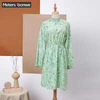 美特斯邦威连衣裙女清新简约气质收腰长裙甜美内搭裙子2019新款春