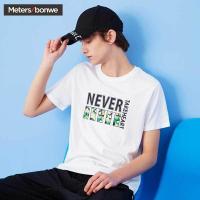 美特斯邦威T恤男夏季新款字母图案印花短袖T恤661337