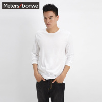 【特价】美特斯邦威男高级长绒棉圆领长袖T恤