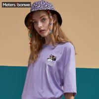 美特斯邦威短袖T恤女超火cecT恤古着感少女t宽松上衣2019夏季新款