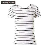 美特斯邦威内衣上装女秋季条纹凉爽T恤
