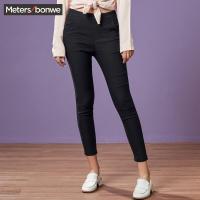 美特斯邦威女装休闲裤女韩版显瘦黑色紧身裤子加绒修身长裤铅笔裤