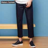 美特斯邦威休闲长裤男秋冬季潮流韩版复古简约梭织青少年直筒裤男
