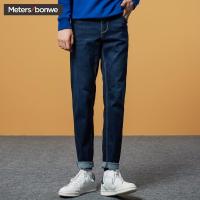 美特斯邦威牛仔裤男2019春季韩版潮流休闲修身窄脚学生裤子男