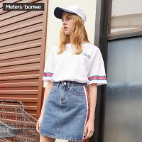美特斯邦威超火cec短袖T恤女2019夏季新款宽松运动情侣装T恤潮