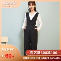 美特斯邦威女士休闲裤秋季背带阔腿裤女款连体裤时尚韩版背带裤潮