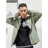 美特斯邦威情侣装外套男潮2019秋季新款休闲潮流连帽户外男士外套