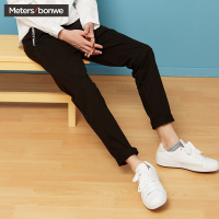 美特斯邦威男装休闲裤男士秋装黑色小脚chic长裤子韩版商务青年