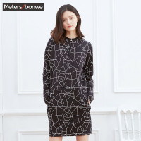 美特斯邦威针织连衣裙女春装新款直身长裙商场同款