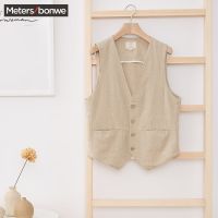 美特斯邦威西装马甲男夏新款原宿风纯色文艺青年棉麻商场款