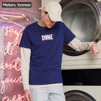 美特斯邦威短袖T恤男士夏装新款简约字母印花原宿风纯棉T恤
