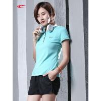赛琪2019冰丝polo衫女短袖T恤体恤翻领修身透气舒适夏季女装上衣118500