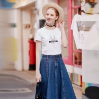 圆领动物字母恤衫