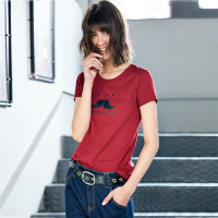 小胡子字母修身恤衫