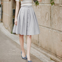 后松紧半身长裙