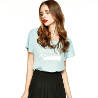 宽松百搭字母印花套头t恤