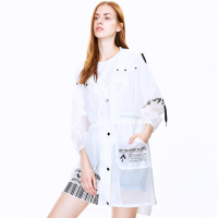 休闲范轻薄透气宽松防晒衣防晒外套中长外套度假外套