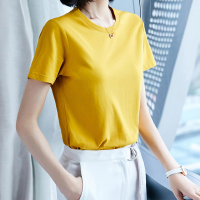 基础款圆领短袖恤衫姜黄