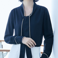 春季新款通勤风百搭衬衫时尚知性上衣气质纯色衬衣