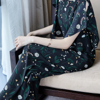 气质露肩度假风连体裤百搭显瘦阔腿裤时尚拼接荷叶边连身衣