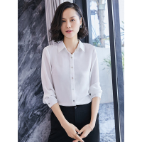 简约收腰衬衫通勤轻透上衣百搭基础款上衣